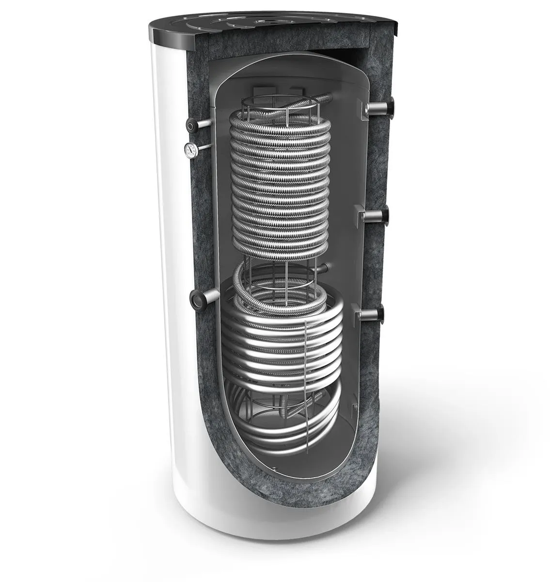Tesy hygiëne buffervat staal 1000 liter met 1 warmtewisselaa